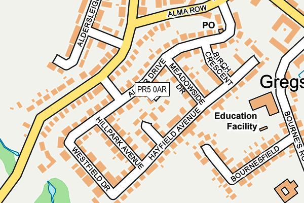 PR5 0AR map - OS OpenMap – Local (Ordnance Survey)