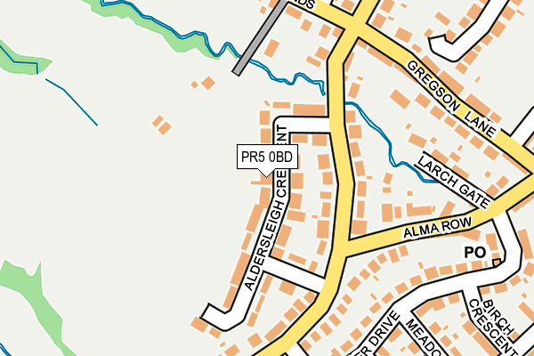 PR5 0BD map - OS OpenMap – Local (Ordnance Survey)