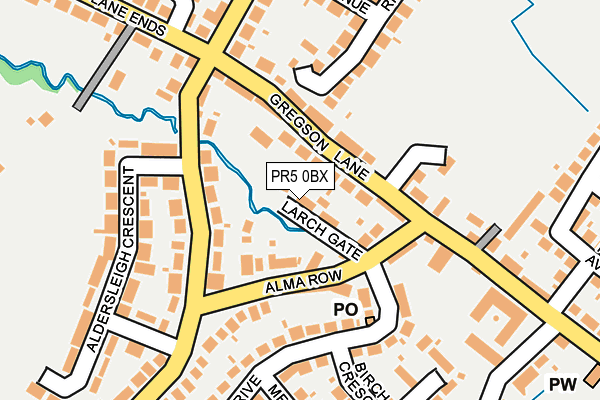 PR5 0BX map - OS OpenMap – Local (Ordnance Survey)