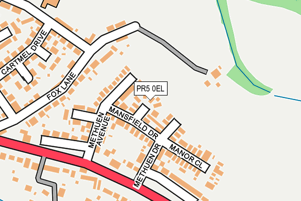 PR5 0EL map - OS OpenMap – Local (Ordnance Survey)