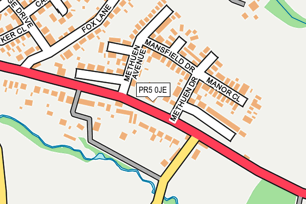 PR5 0JE map - OS OpenMap – Local (Ordnance Survey)