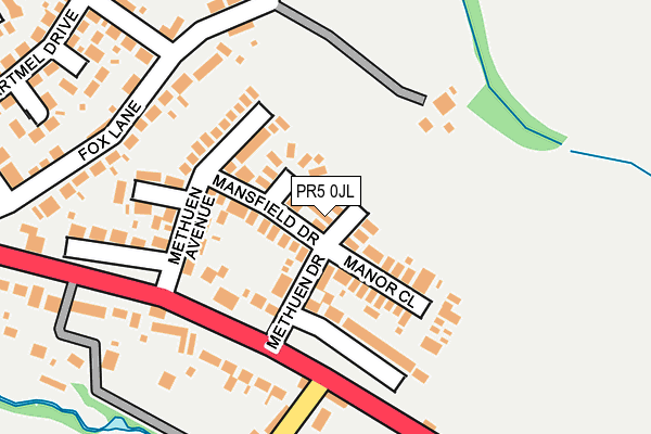 PR5 0JL map - OS OpenMap – Local (Ordnance Survey)