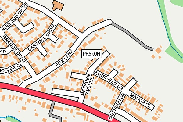 PR5 0JN map - OS OpenMap – Local (Ordnance Survey)