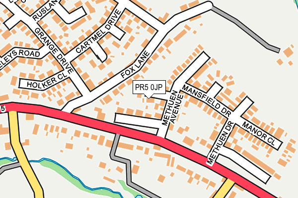 PR5 0JP map - OS OpenMap – Local (Ordnance Survey)