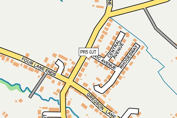 PR5 0JT map - OS OpenMap – Local (Ordnance Survey)
