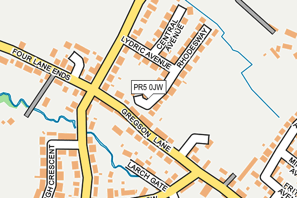 PR5 0JW map - OS OpenMap – Local (Ordnance Survey)