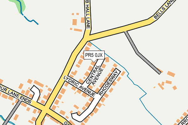 PR5 0JX map - OS OpenMap – Local (Ordnance Survey)