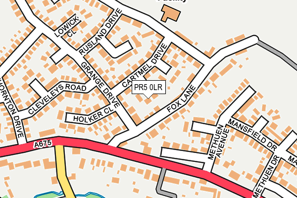 PR5 0LR map - OS OpenMap – Local (Ordnance Survey)