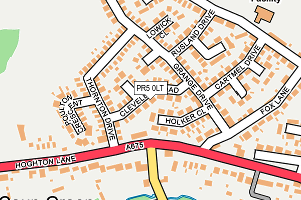 PR5 0LT map - OS OpenMap – Local (Ordnance Survey)