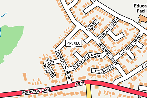 PR5 0LU map - OS OpenMap – Local (Ordnance Survey)