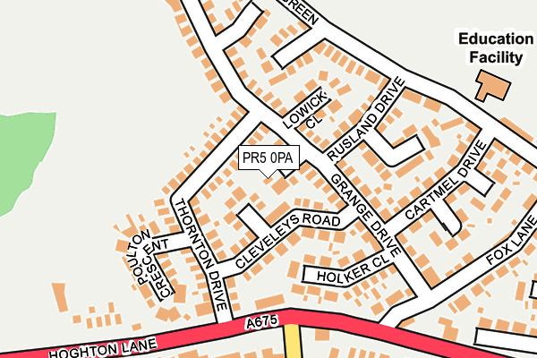 PR5 0PA map - OS OpenMap – Local (Ordnance Survey)