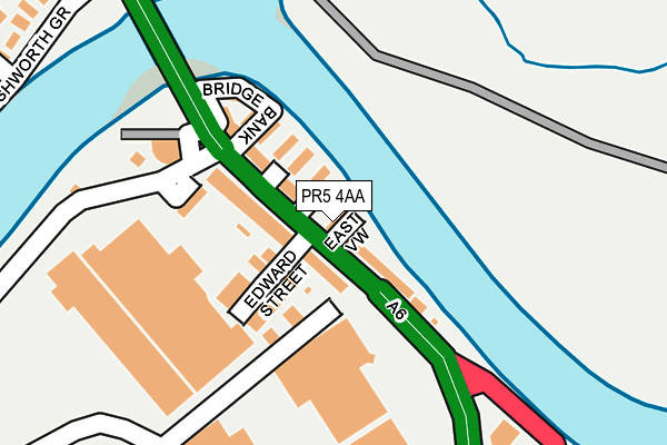 PR5 4AA map - OS OpenMap – Local (Ordnance Survey)