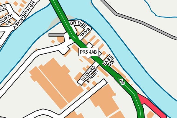 PR5 4AB map - OS OpenMap – Local (Ordnance Survey)