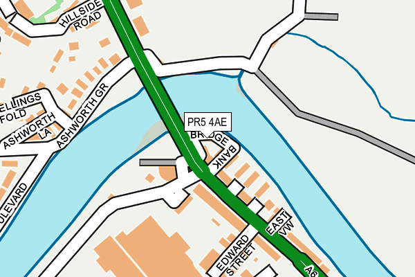 PR5 4AE map - OS OpenMap – Local (Ordnance Survey)