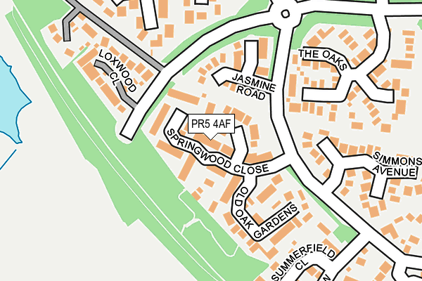 PR5 4AF map - OS OpenMap – Local (Ordnance Survey)
