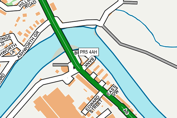 PR5 4AH map - OS OpenMap – Local (Ordnance Survey)