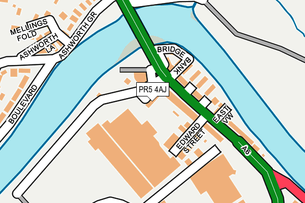 PR5 4AJ map - OS OpenMap – Local (Ordnance Survey)