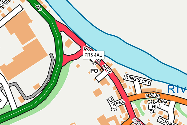 PR5 4AU map - OS OpenMap – Local (Ordnance Survey)