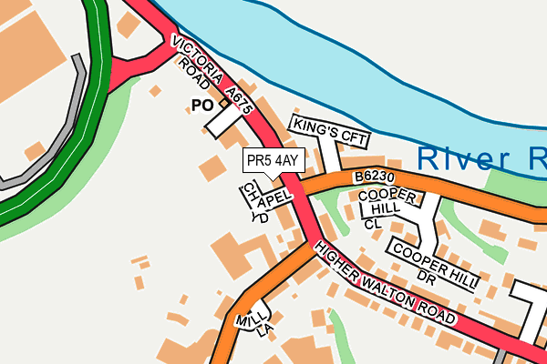 PR5 4AY map - OS OpenMap – Local (Ordnance Survey)