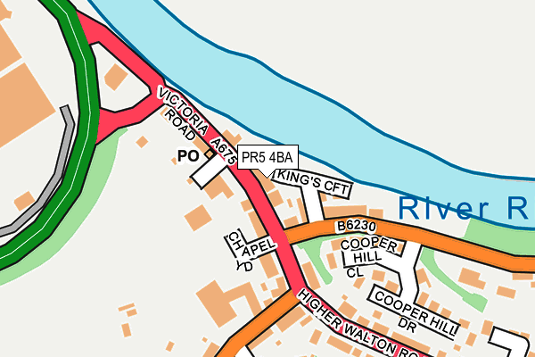 PR5 4BA map - OS OpenMap – Local (Ordnance Survey)