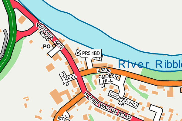 PR5 4BD map - OS OpenMap – Local (Ordnance Survey)