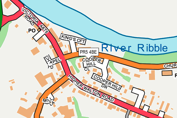 PR5 4BE map - OS OpenMap – Local (Ordnance Survey)