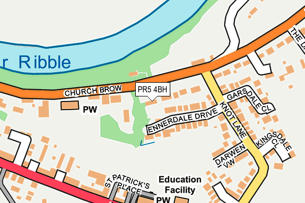 PR5 4BH map - OS OpenMap – Local (Ordnance Survey)