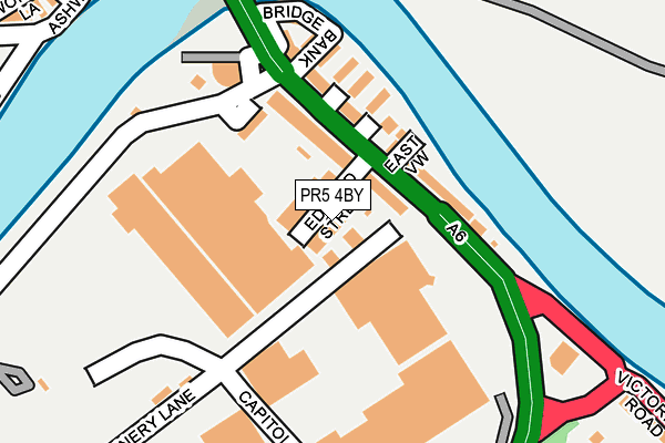 PR5 4BY map - OS OpenMap – Local (Ordnance Survey)