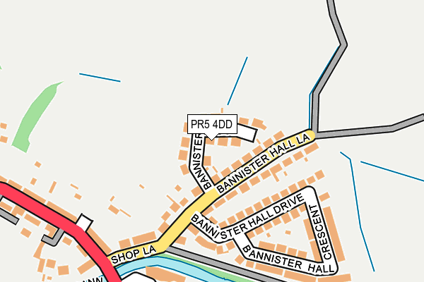 PR5 4DD map - OS OpenMap – Local (Ordnance Survey)
