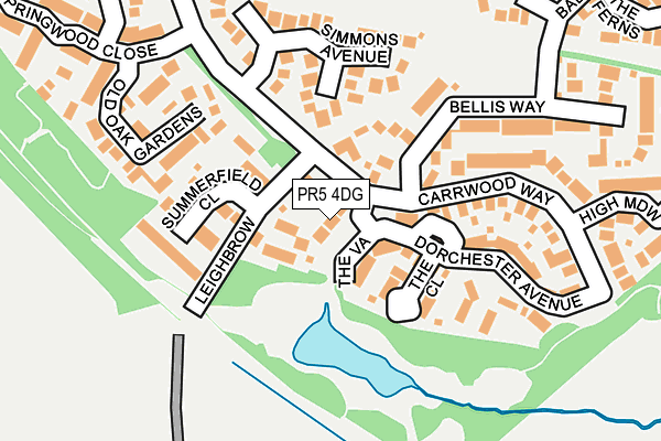 PR5 4DG map - OS OpenMap – Local (Ordnance Survey)