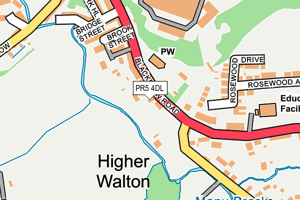 Map of CHAPEL GARDENS (HIGHER WALTON) MANAGEMENT COMPANY LIMITED at local scale