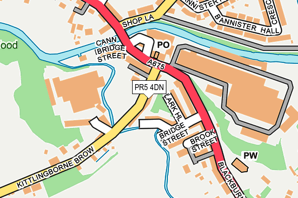 PR5 4DN map - OS OpenMap – Local (Ordnance Survey)