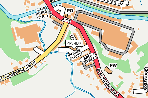 PR5 4DR map - OS OpenMap – Local (Ordnance Survey)