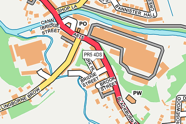 PR5 4DS map - OS OpenMap – Local (Ordnance Survey)