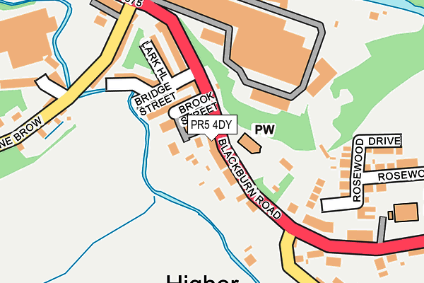 PR5 4DY map - OS OpenMap – Local (Ordnance Survey)