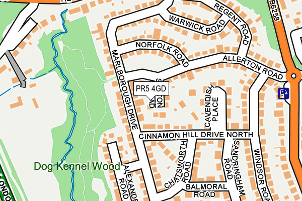 PR5 4GD map - OS OpenMap – Local (Ordnance Survey)