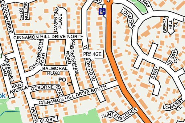 PR5 4GE map - OS OpenMap – Local (Ordnance Survey)
