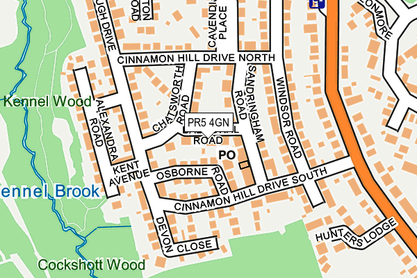 PR5 4GN map - OS OpenMap – Local (Ordnance Survey)