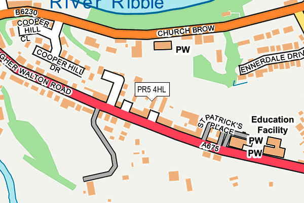 PR5 4HL map - OS OpenMap – Local (Ordnance Survey)