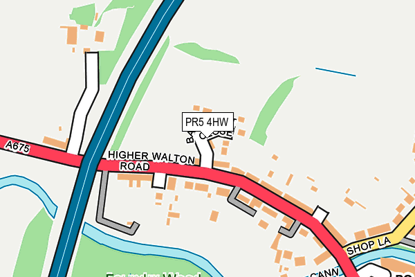 PR5 4HW map - OS OpenMap – Local (Ordnance Survey)