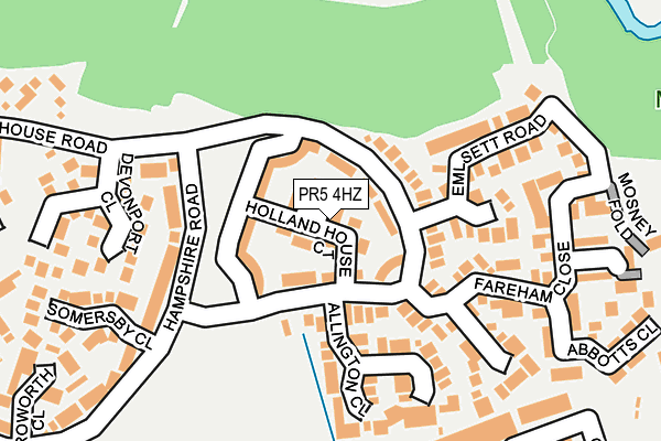 PR5 4HZ map - OS OpenMap – Local (Ordnance Survey)