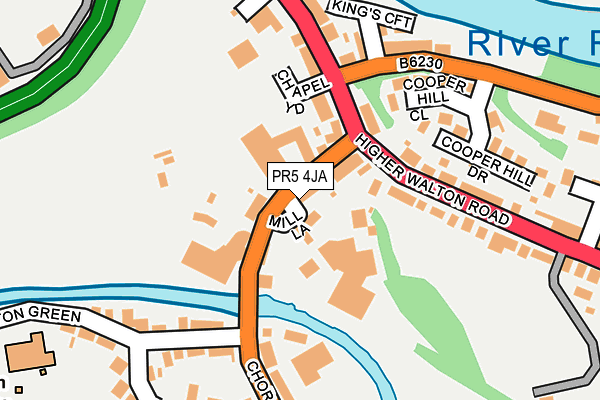 PR5 4JA map - OS OpenMap – Local (Ordnance Survey)