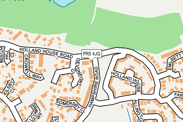 PR5 4JG map - OS OpenMap – Local (Ordnance Survey)