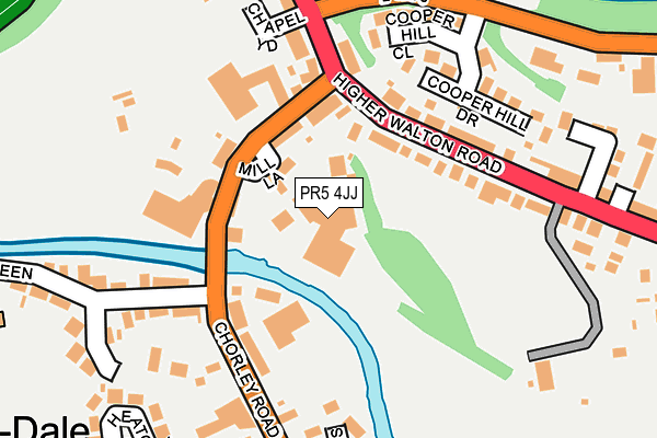 PR5 4JJ map - OS OpenMap – Local (Ordnance Survey)