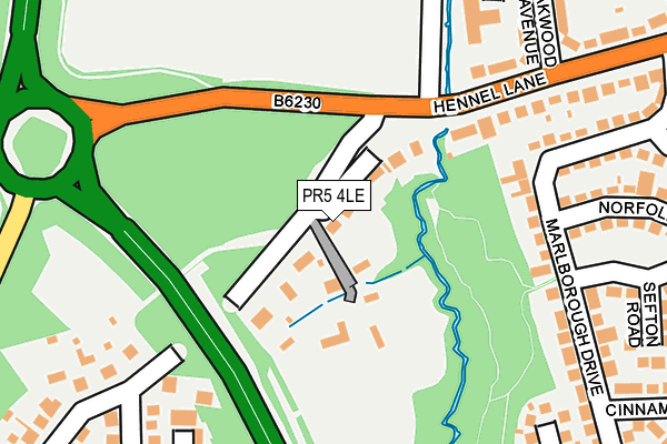 PR5 4LE map - OS OpenMap – Local (Ordnance Survey)