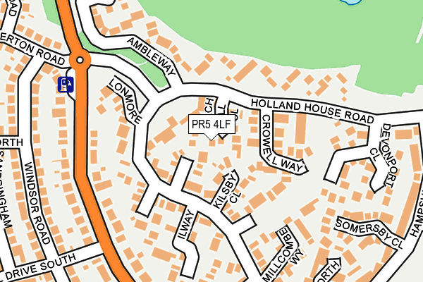 PR5 4LF map - OS OpenMap – Local (Ordnance Survey)