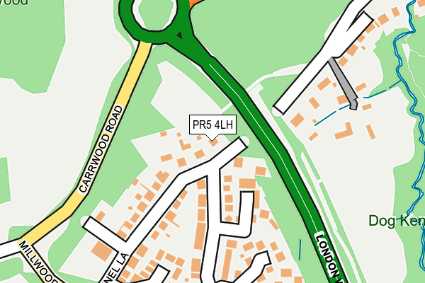 PR5 4LH map - OS OpenMap – Local (Ordnance Survey)