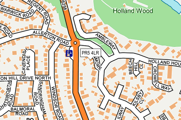 PR5 4LR map - OS OpenMap – Local (Ordnance Survey)