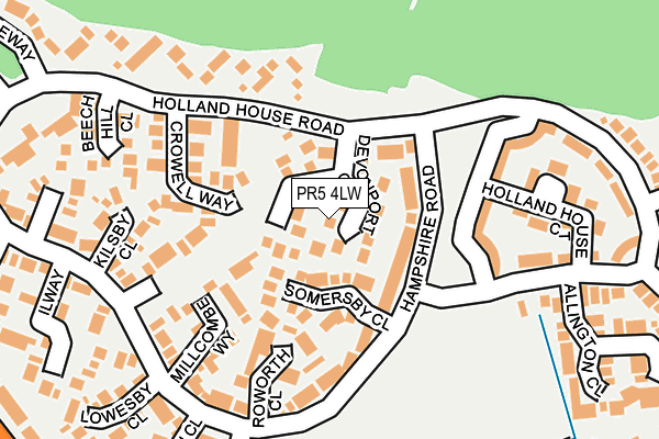 PR5 4LW map - OS OpenMap – Local (Ordnance Survey)
