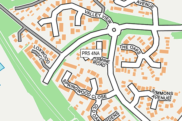 PR5 4NA map - OS OpenMap – Local (Ordnance Survey)